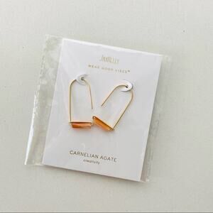 NEW REVOLVE NORDSTROM 18kt Gold Filled Vermeil Orange Red Carnelian Bead Earring